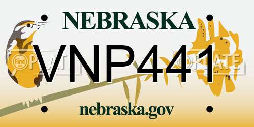 VNP441 Nebraska License Plate