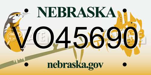 VO45690 Nebraska License Plate