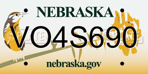 VO4S690 Nebraska License Plate
