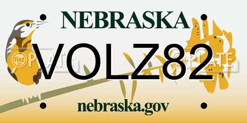 VOLZ82 Nebraska License Plate
