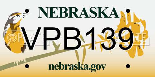 VPB139 Nebraska License Plate