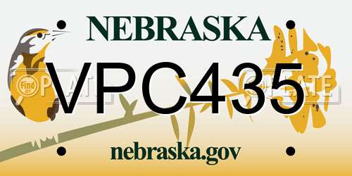VPC435 Nebraska License Plate