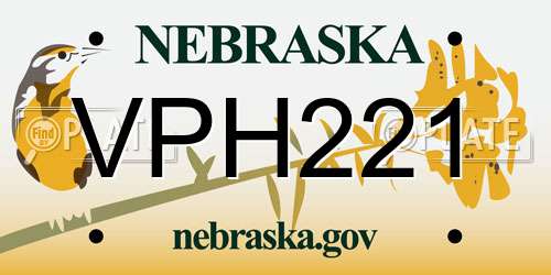 VPH221 Nebraska License Plate
