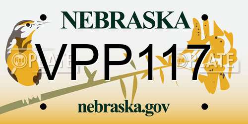 VPP117 Nebraska License Plate