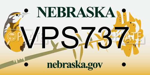 VPS737 Nebraska License Plate