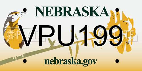 VPU199 Nebraska License Plate