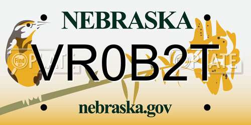 VR0B2T Nebraska License Plate
