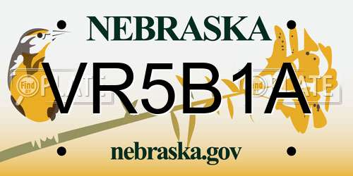 VR5B1A Nebraska License Plate
