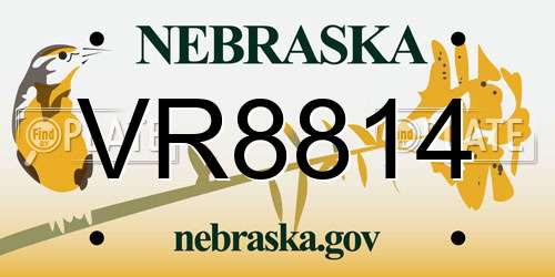 VR8814 Nebraska License Plate