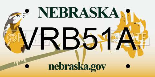 VRB51A Nebraska License Plate