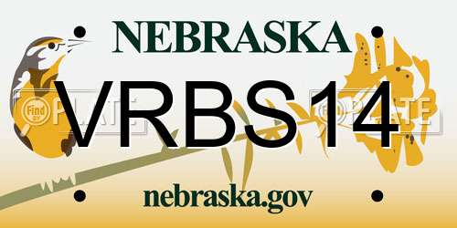 VRBS14 Nebraska License Plate