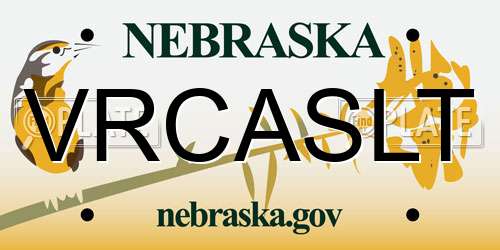 VRCASLT Nebraska License Plate