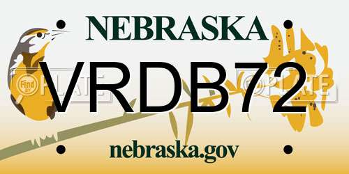 VRDB72 Nebraska License Plate