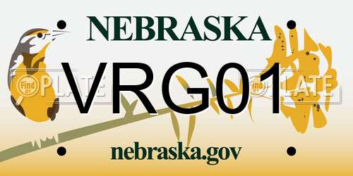 VRG01 Nebraska License Plate
