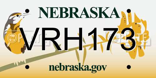 VRH173 Nebraska License Plate