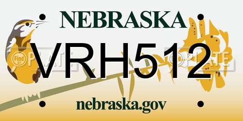 VRH512 Nebraska License Plate