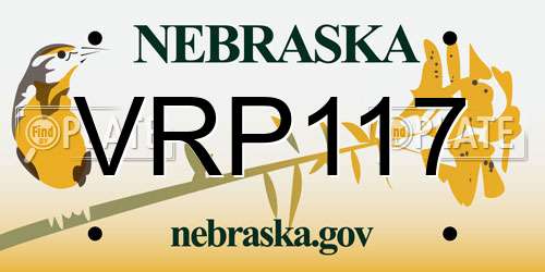 VRP117 Nebraska License Plate