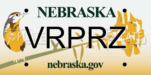 VRPRZ Nebraska License Plate