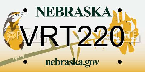 VRT220 Nebraska License Plate
