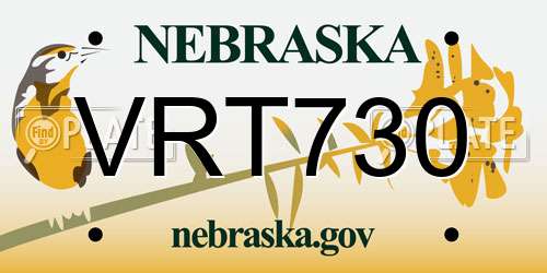VRT730 Nebraska License Plate