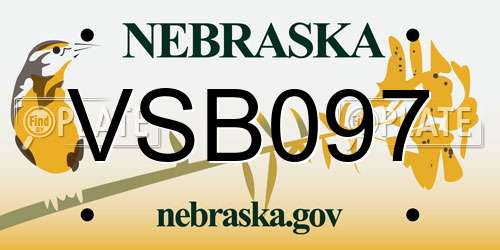 VSB097 Nebraska License Plate