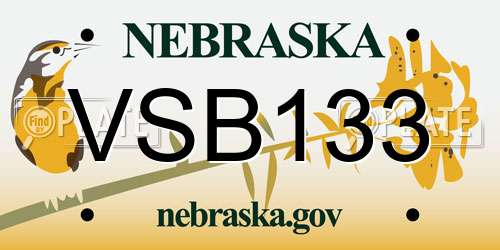 VSB133 Nebraska License Plate