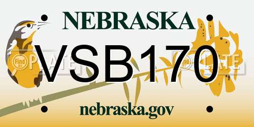 VSB170 Nebraska License Plate