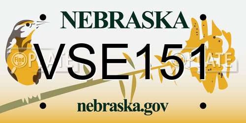 VSE151 Nebraska License Plate