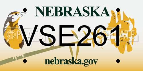 VSE261 Nebraska License Plate