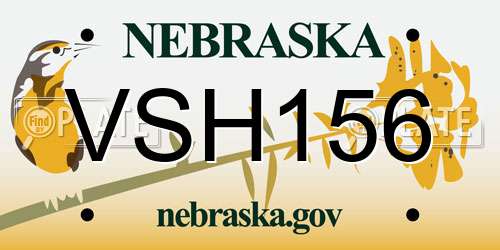 VSH156 Nebraska License Plate