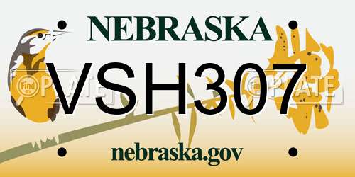 VSH307 Nebraska License Plate
