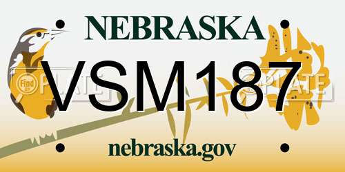 VSM187 Nebraska License Plate