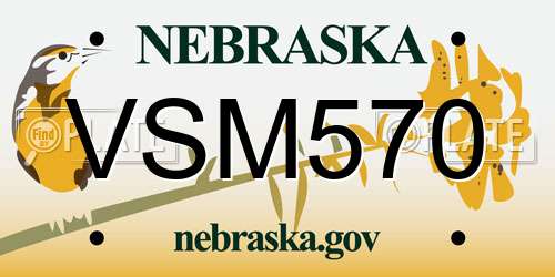 VSM570 Nebraska License Plate