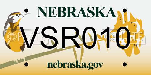 VSR010 Nebraska License Plate