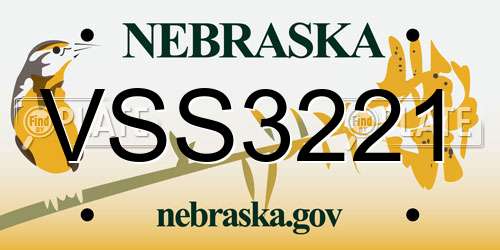 VSS3221 Nebraska License Plate