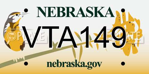 VTA149 Nebraska License Plate