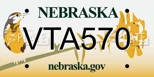 VTA570 Nebraska License Plate