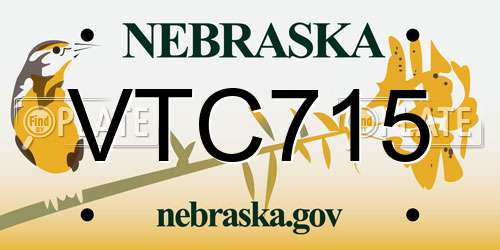 VTC715 Nebraska License Plate