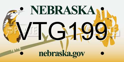VTG199 Nebraska License Plate