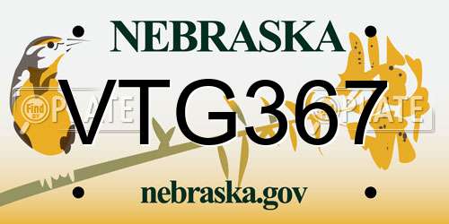VTG367 Nebraska License Plate