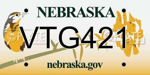 VTG421 Nebraska License Plate