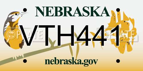 VTH441 Nebraska License Plate