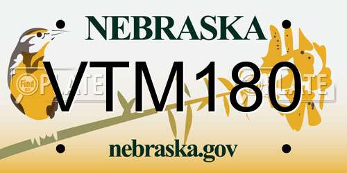 VTM180 Nebraska License Plate