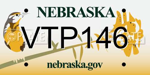 VTP146 Nebraska License Plate