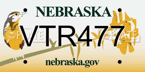 VTR477 Nebraska License Plate