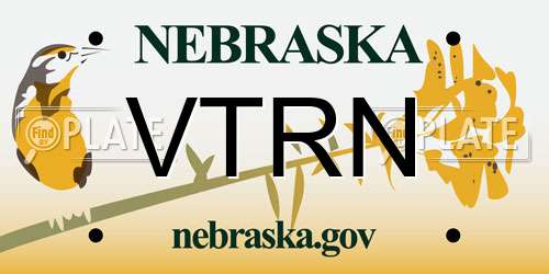 VTRN Nebraska License Plate