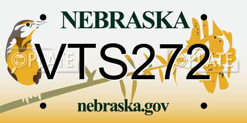 VTS272 Nebraska License Plate