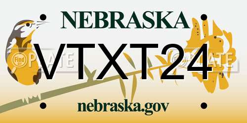 VTXT24 Nebraska License Plate