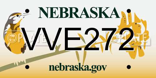 VVE272 Nebraska License Plate