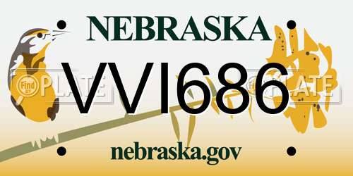VVI686 Nebraska License Plate